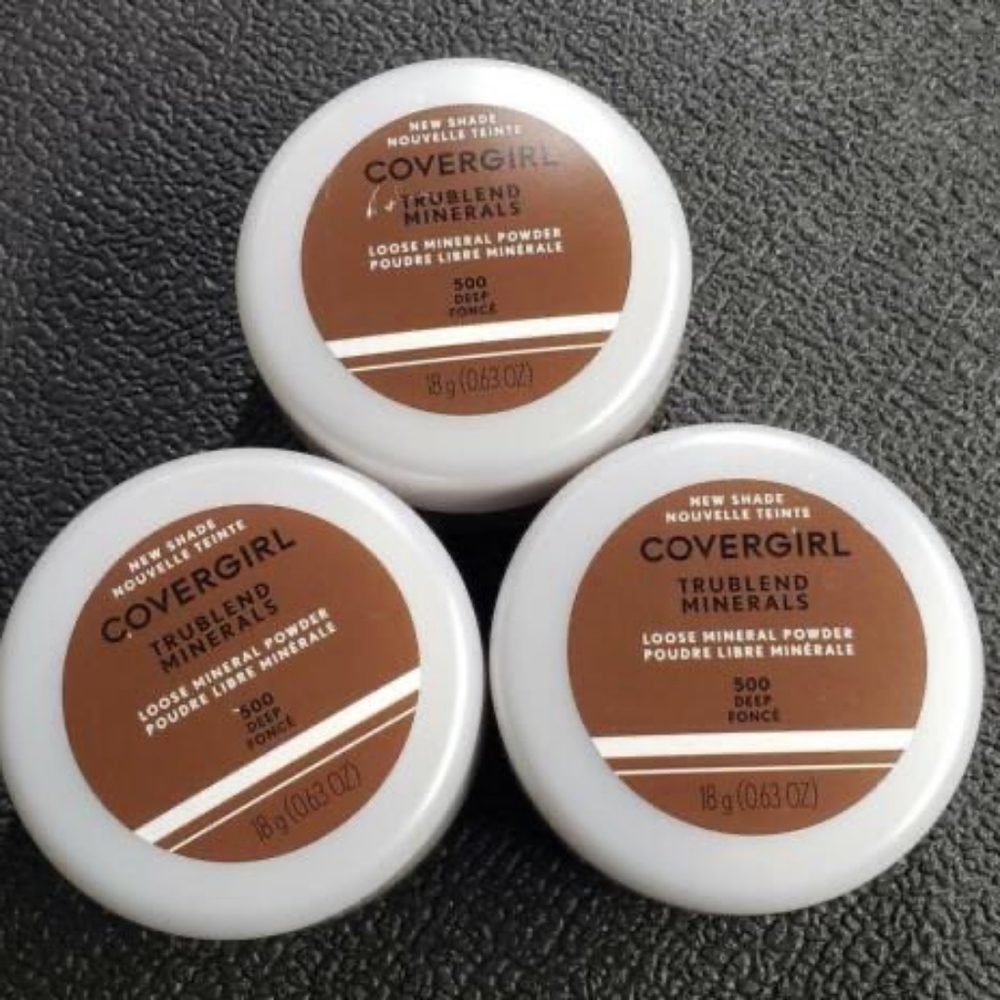 Set of 3 covergirl trublend minerals loose powder 500 deep fonce